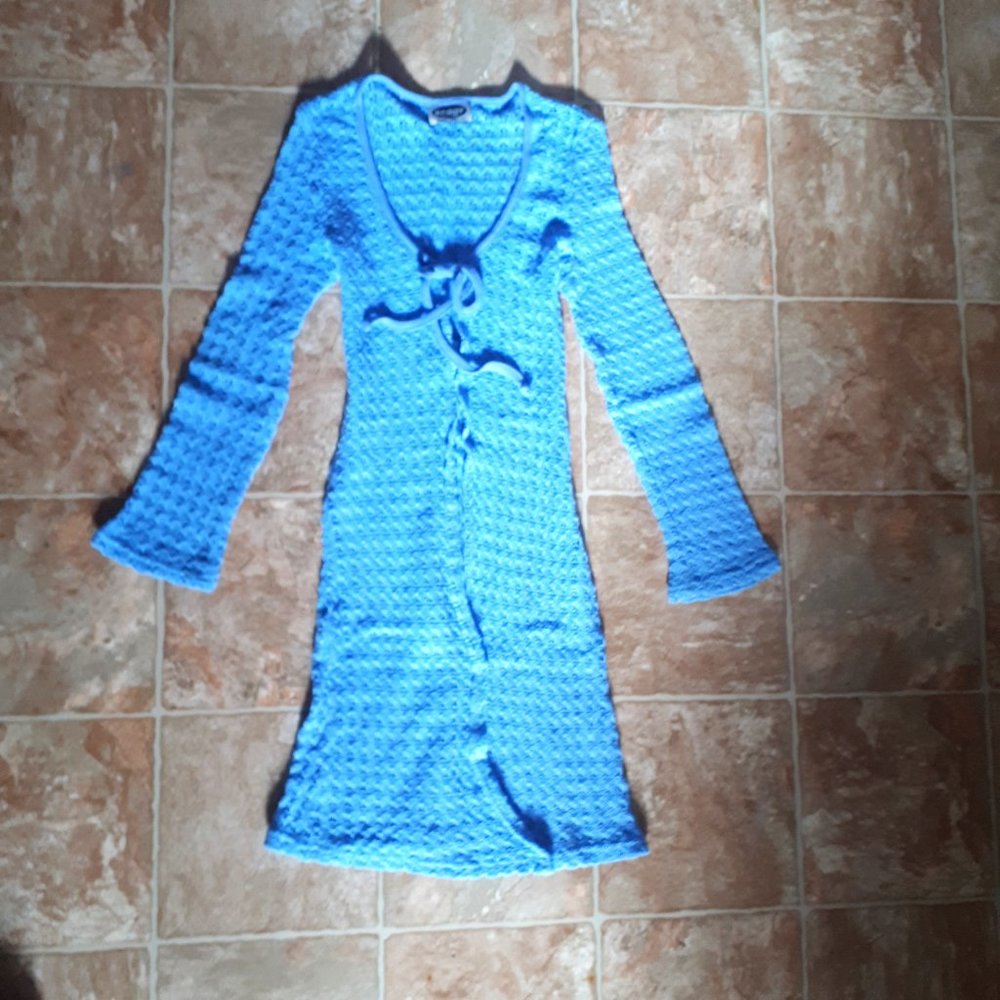 Sky Blue Mesh See-Thru Wrap